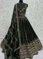 Satin Chiffon Mahendi Wedding Wear Sequinned Lehenga Choli